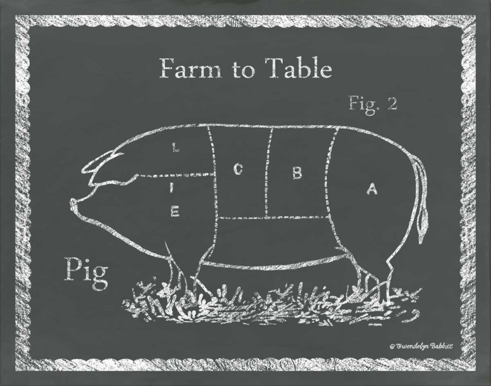 Sectioned Pig art print by Gwendolyn Babbitt for $57.95 CAD