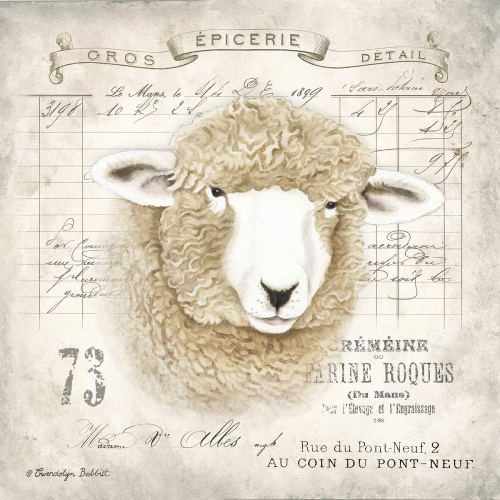 French Sheep art print by Gwendolyn Babbitt for $57.95 CAD