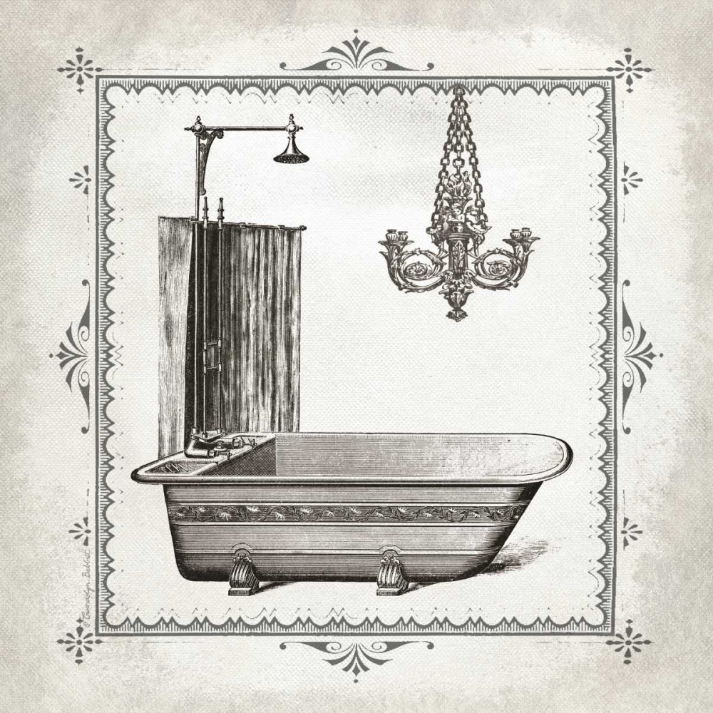 Tub and Chandelier I art print by Gwendolyn Babbitt for $57.95 CAD