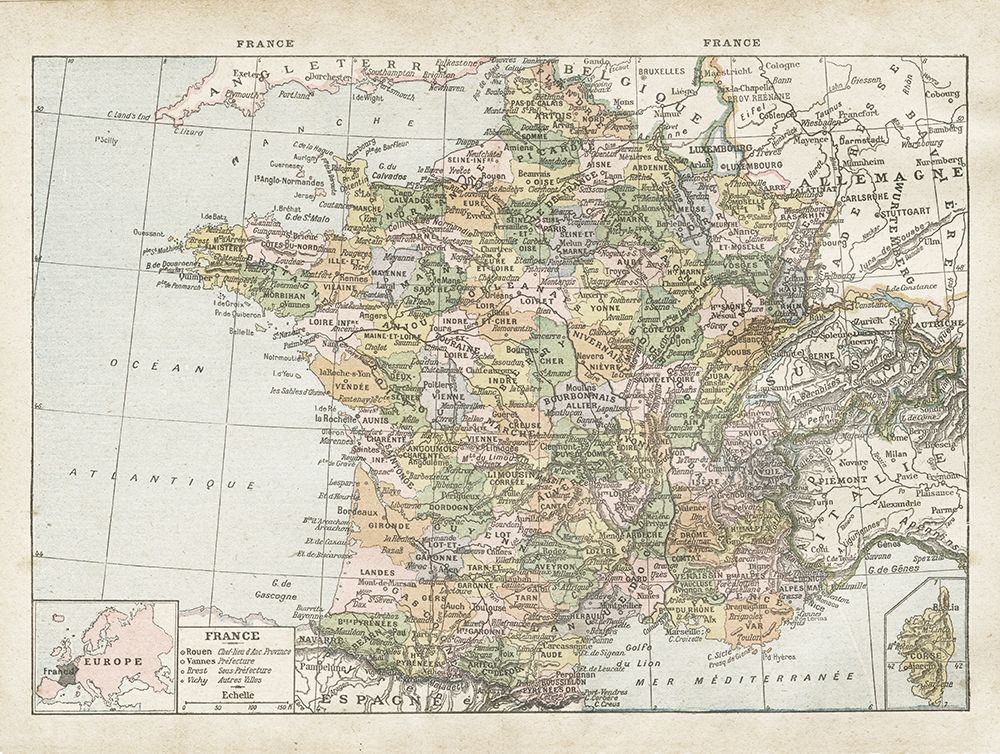 France Map art print by Gwendolyn Babbitt for $57.95 CAD