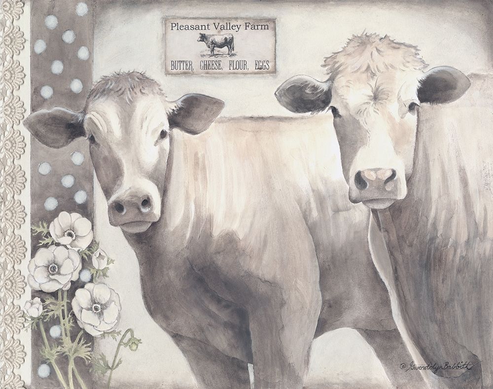 Two Cream Cows art print by Gwendolyn Babbitt for $57.95 CAD