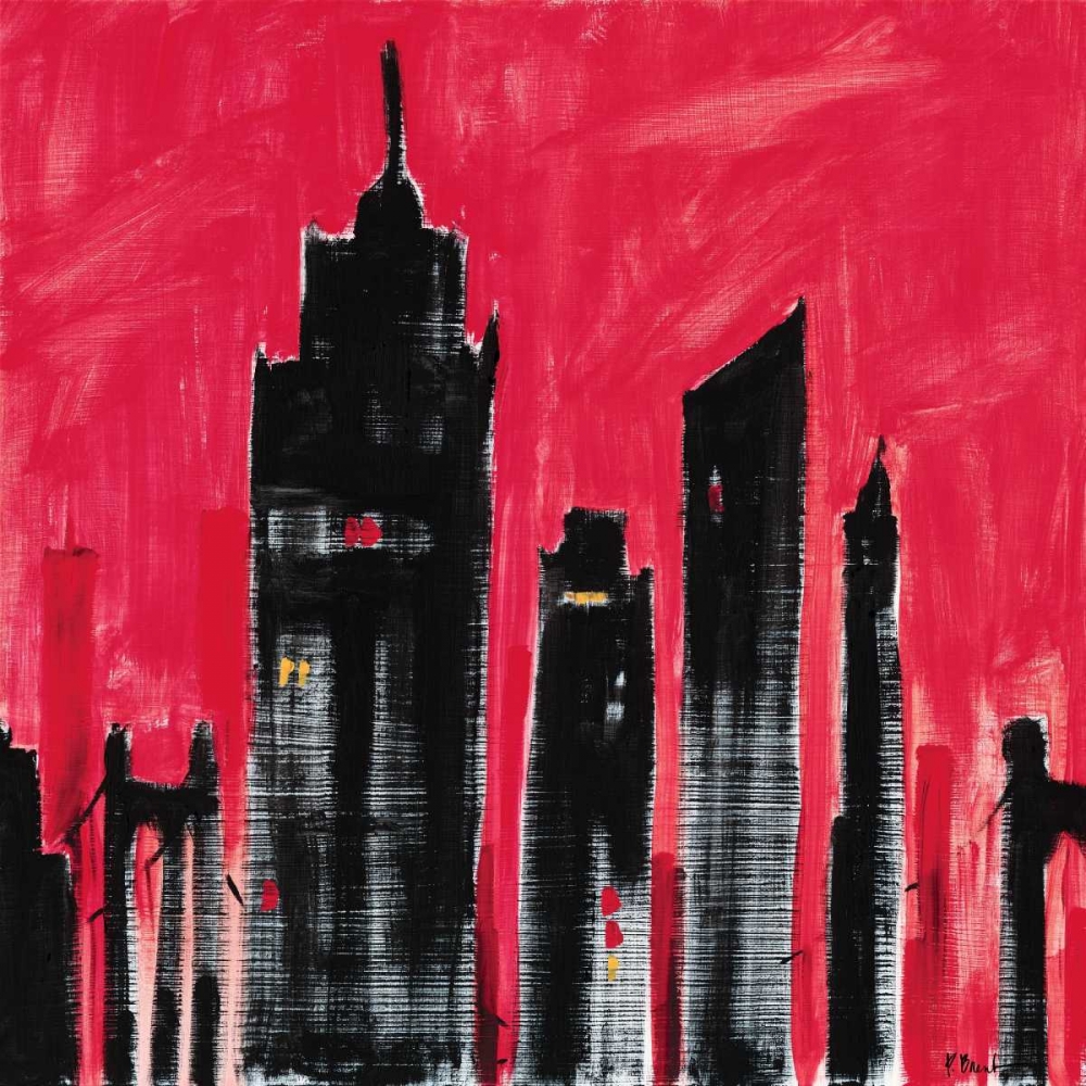 Red Cityscape art print by Paul Brent for $57.95 CAD