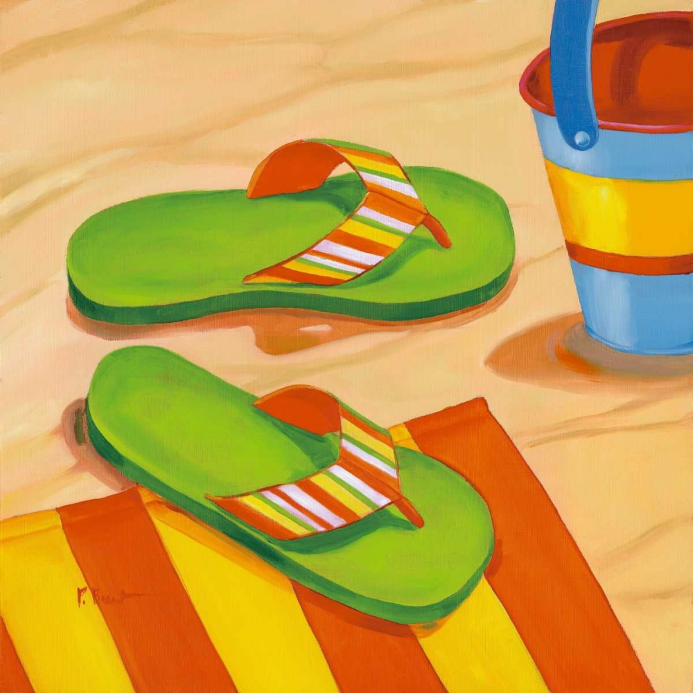 Green Flip Flops art print by Paul Brent for $57.95 CAD