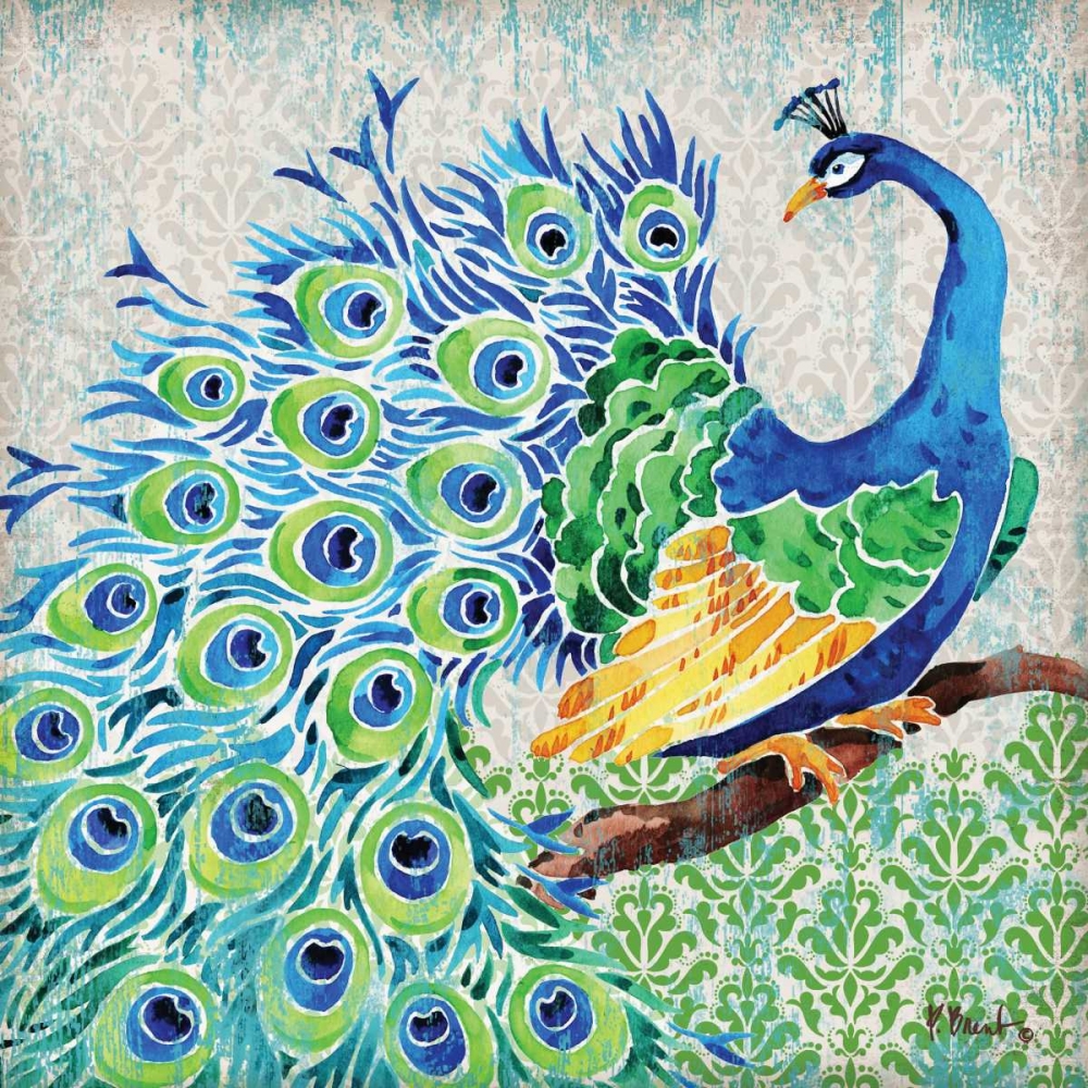 Patterned Peacock I art print by Paul Brent for $57.95 CAD