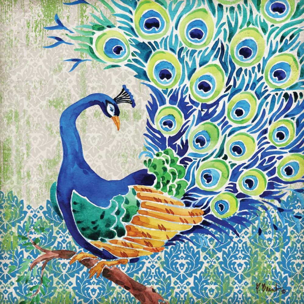 Patterned Peacock II art print by Paul Brent for $57.95 CAD