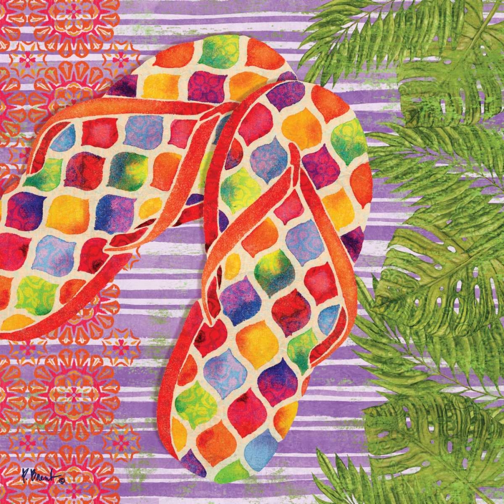 Red Sarasota Sandals III art print by Paul Brent for $57.95 CAD