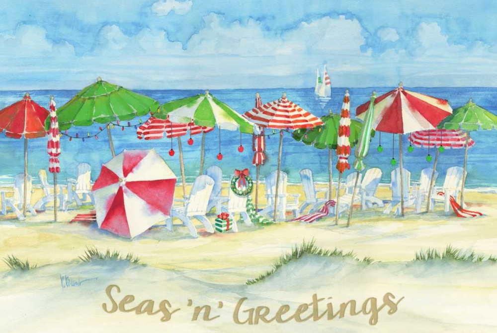 Holiday Beach Watercolor art print by Paul Brent for $57.95 CAD