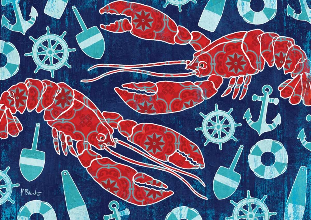 Pattern Lobsters art print by Paul Brent for $57.95 CAD