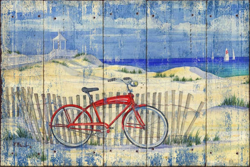 Red Beach Cruiser art print by Paul Brent for $57.95 CAD