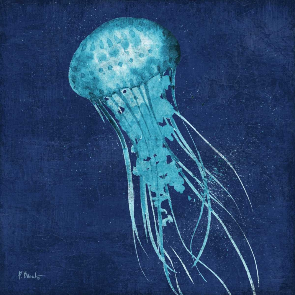 Indigo Jellyfish II art print by Paul Brent for $57.95 CAD