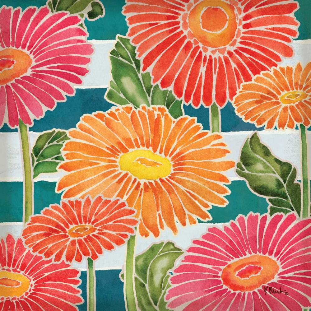 Gerbera Daisy Garden II art print by Paul Brent for $57.95 CAD
