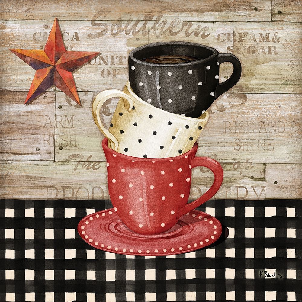 Farmhouse Coffe Cups I art print by Paul Brent for $57.95 CAD