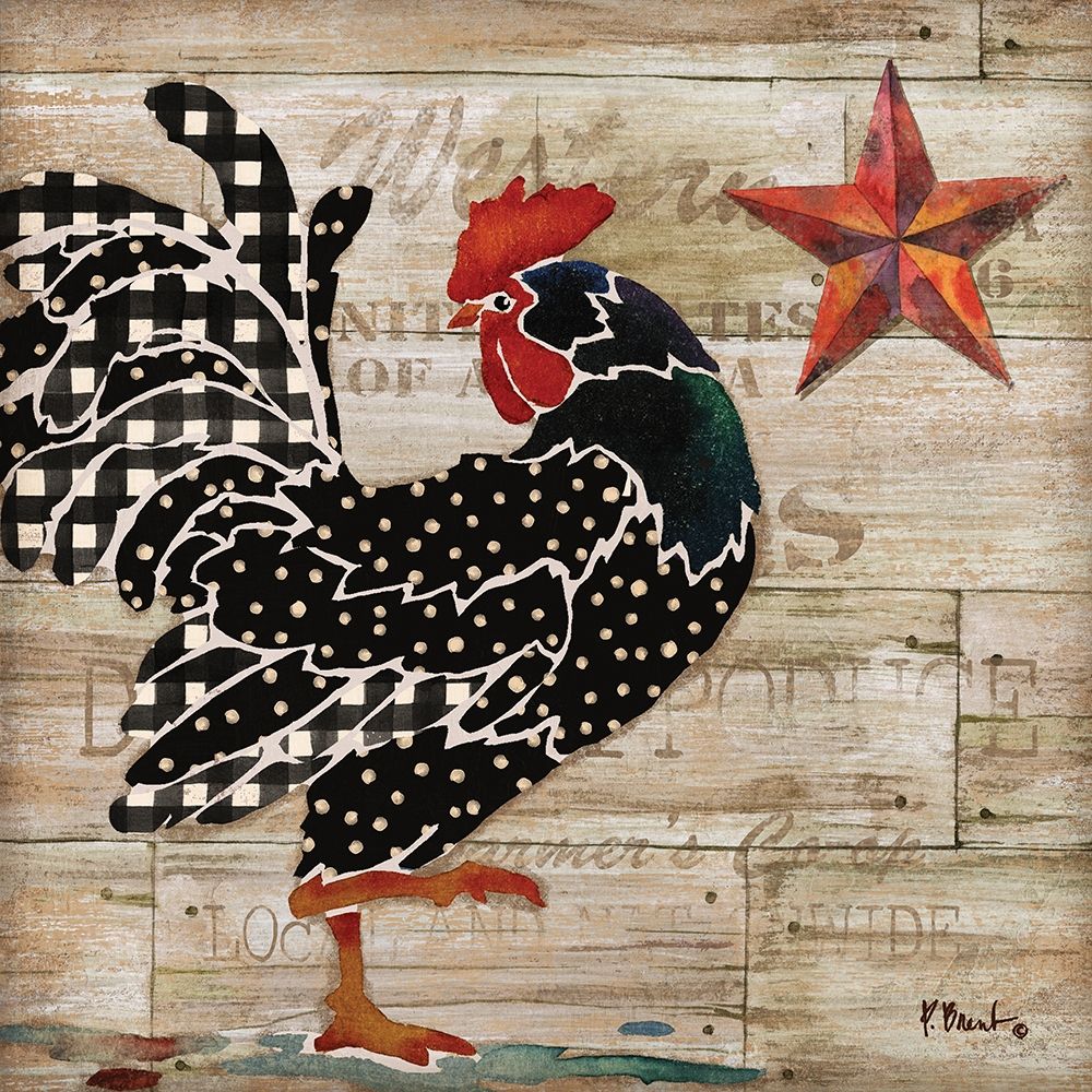Farmhouse Rooster I art print by Paul Brent for $57.95 CAD