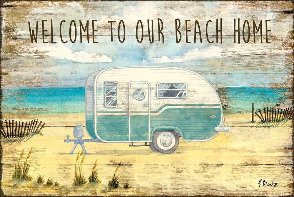 Beach Camping art print by Paul Brent for $57.95 CAD