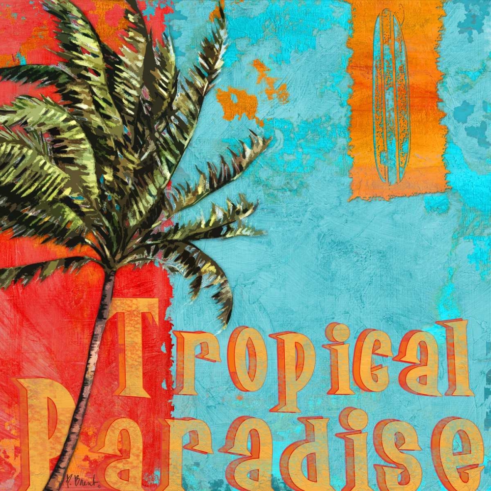 Rojo Palm I art print by Paul Brent for $57.95 CAD