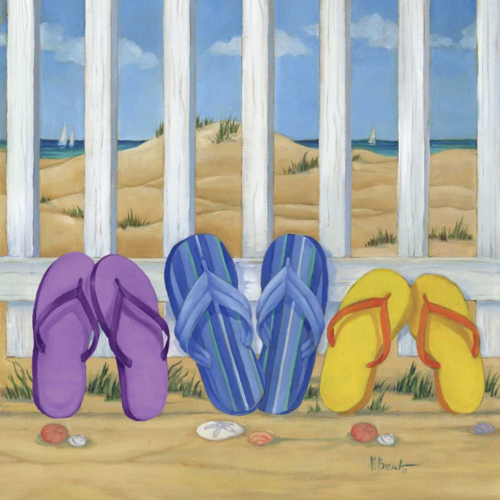 Flip Flop Beach II art print by Paul Brent for $57.95 CAD