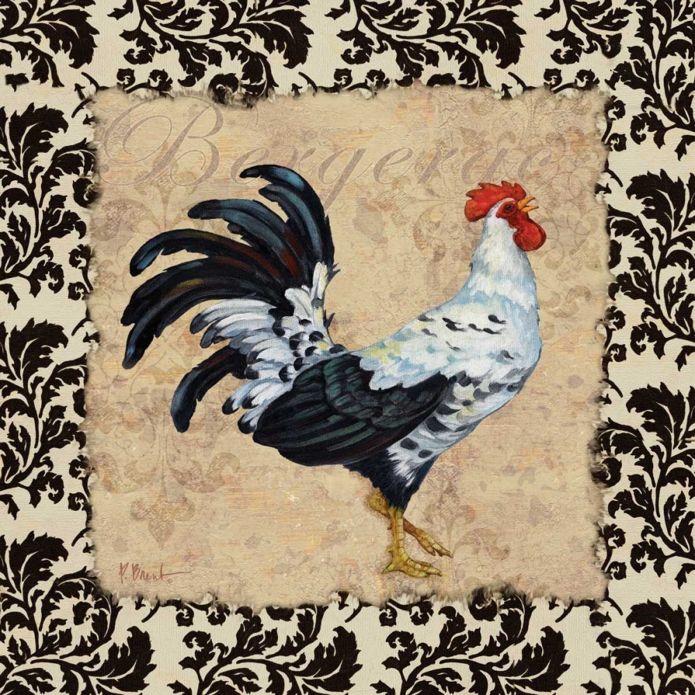 Bergerac Rooster Black I art print by Paul Brent for $57.95 CAD