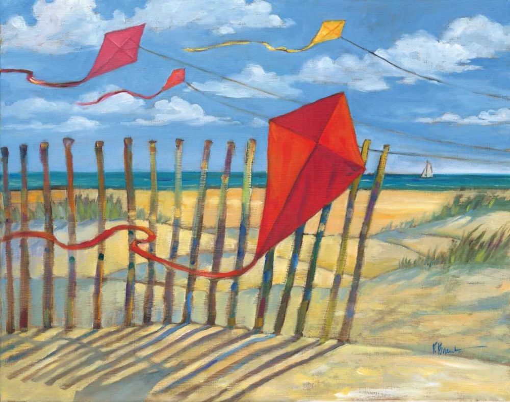 Beach Kites Red art print by Paul Brent for $57.95 CAD