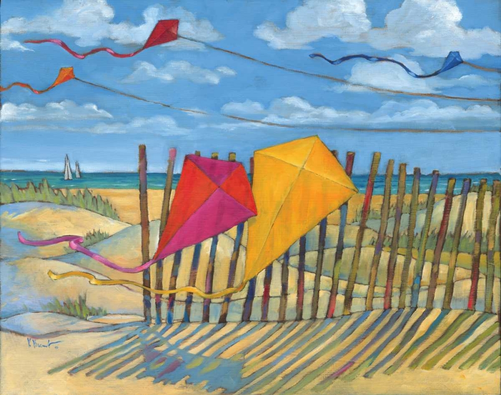 Beach Kites Yellow art print by Paul Brent for $57.95 CAD