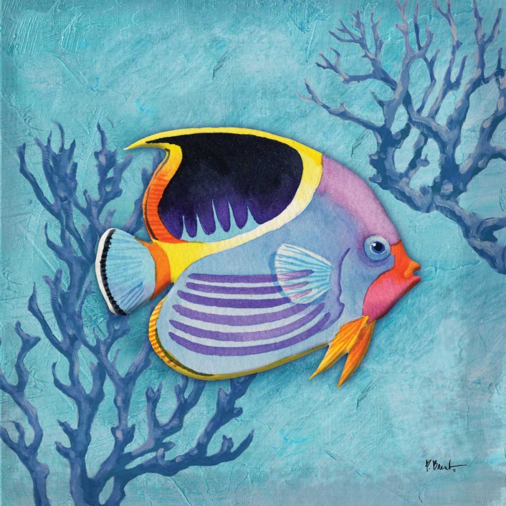 Azure Tropical Fish I art print by Paul Brent for $57.95 CAD