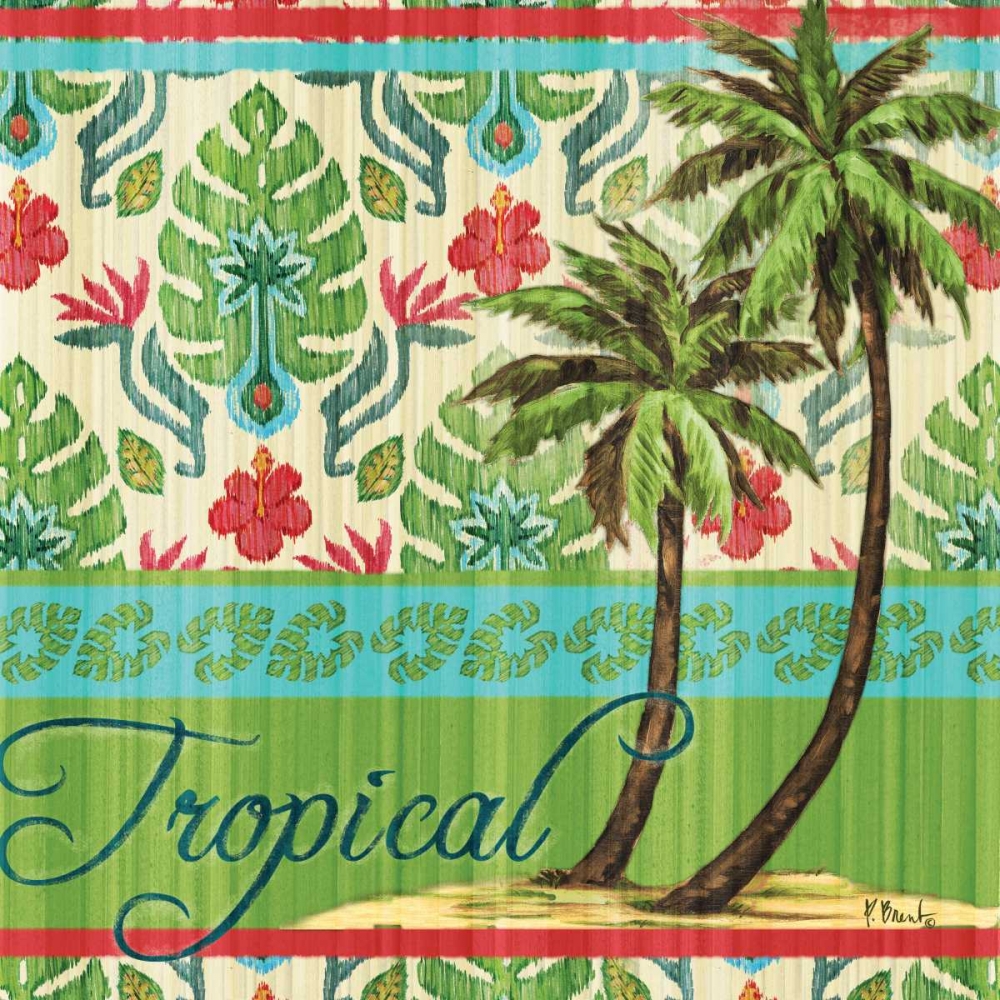 Tropical Ikat Palm II art print by Paul Brent for $57.95 CAD
