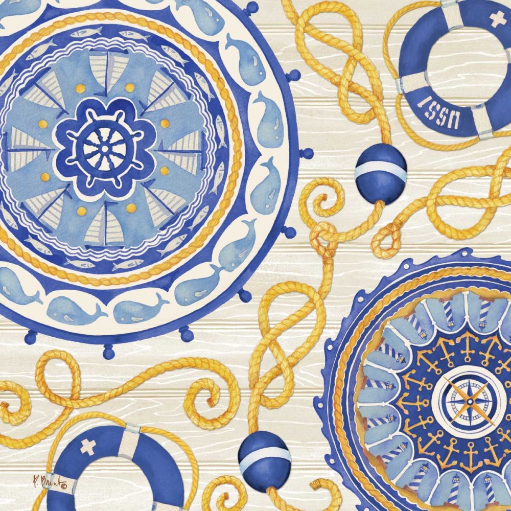 Nautical Suzani I art print by Paul Brent for $57.95 CAD