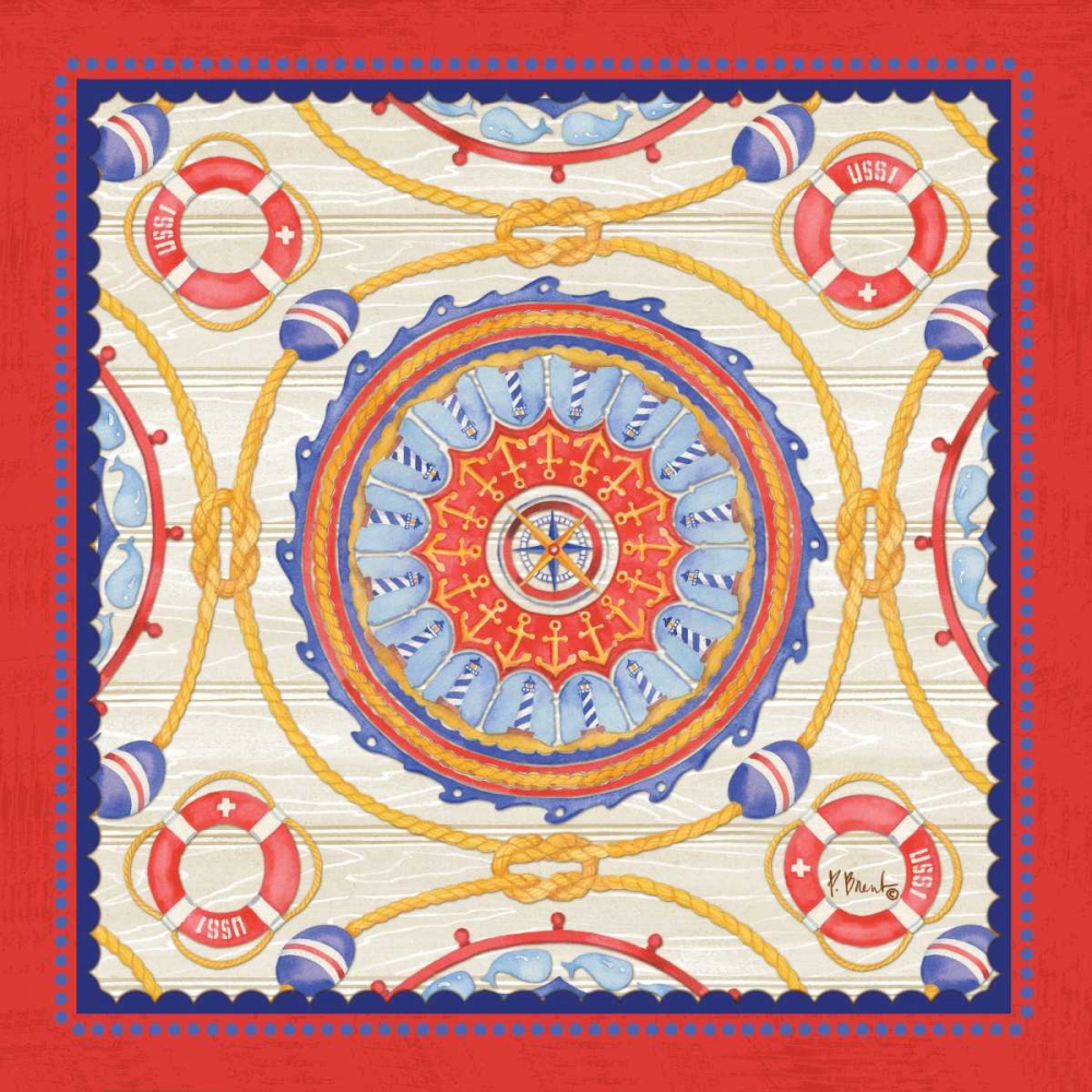 Red Nautical Suzani II art print by Paul Brent for $57.95 CAD
