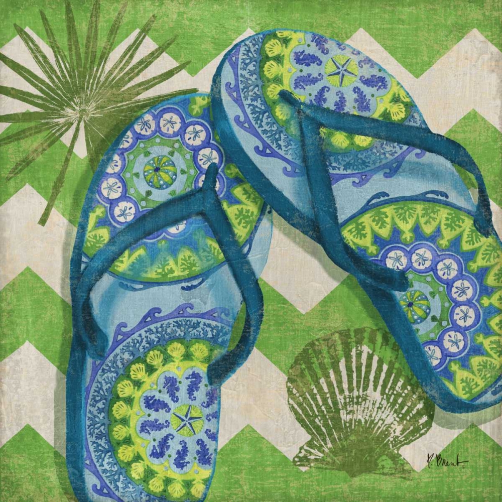 Coastal Flip Flops I art print by Paul Brent for $57.95 CAD