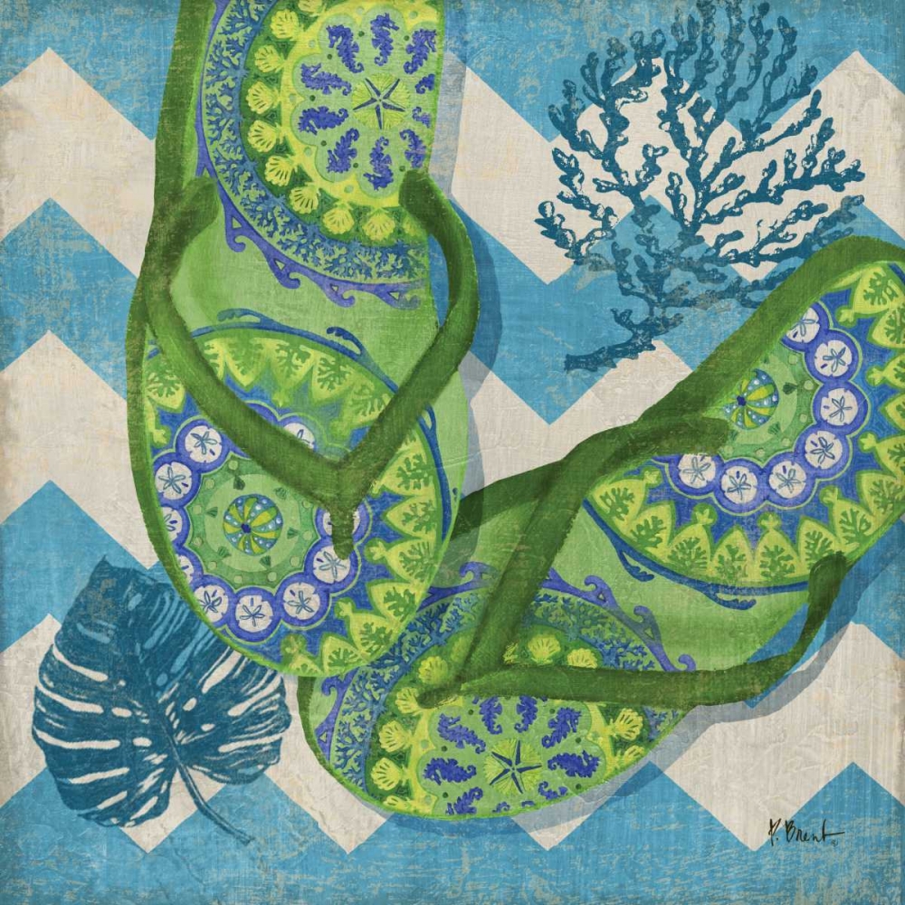 Coastal Flip Flops II art print by Paul Brent for $57.95 CAD