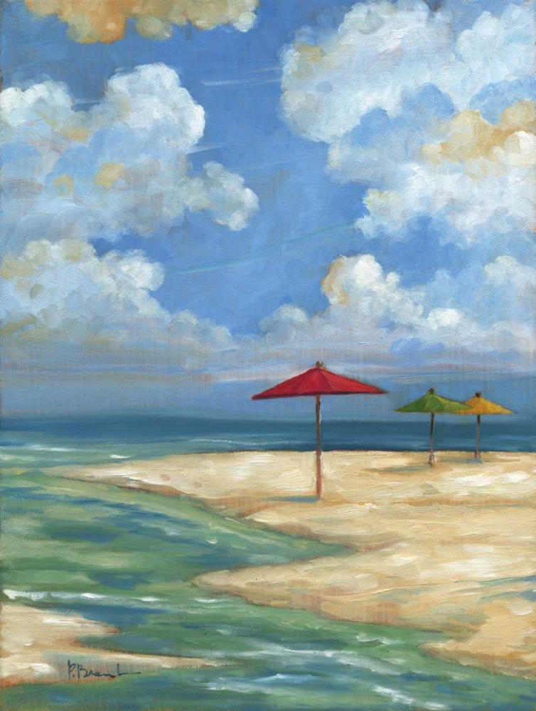 Umbrella Beachscape I art print by Paul Brent for $57.95 CAD