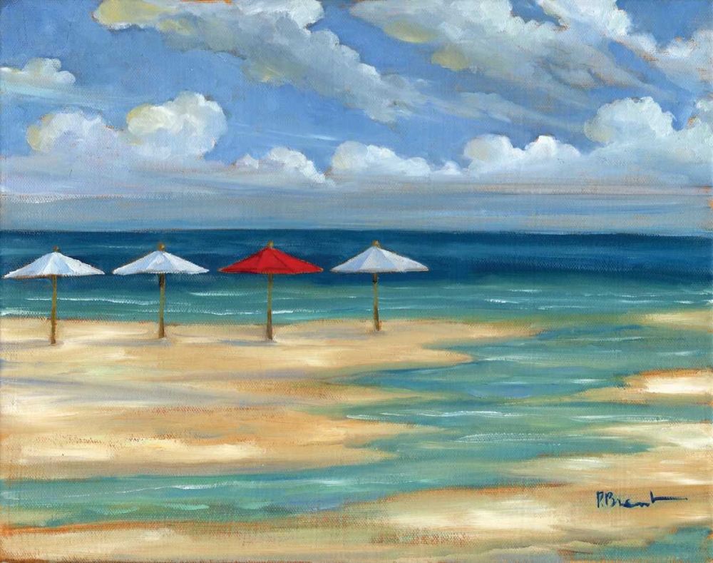 Umbrella Beachscape III art print by Paul Brent for $57.95 CAD