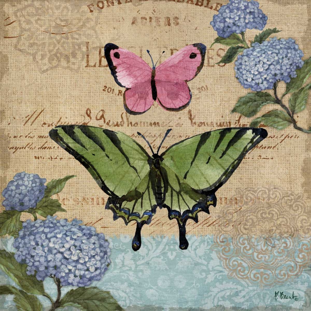 Burlap Butterflies I art print by Paul Brent for $57.95 CAD