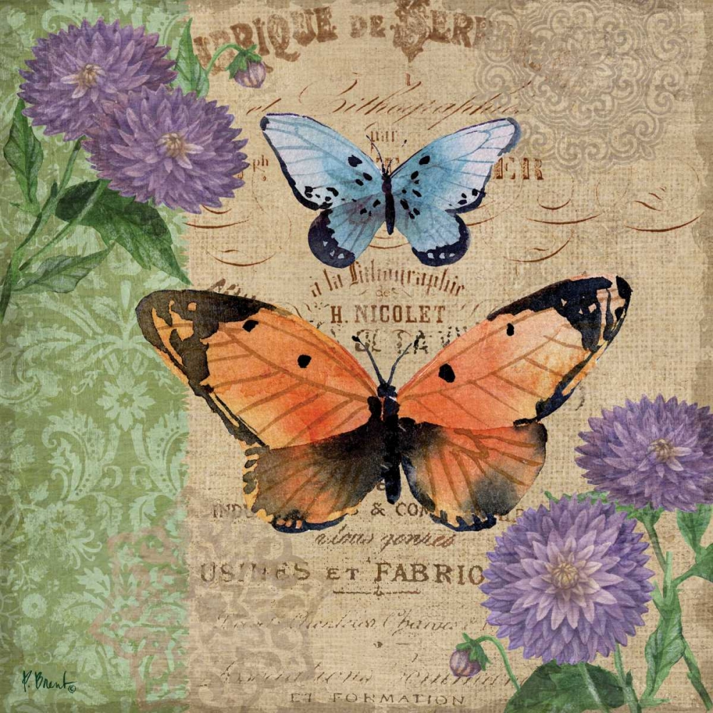 Burlap Butterflies II art print by Paul Brent for $57.95 CAD