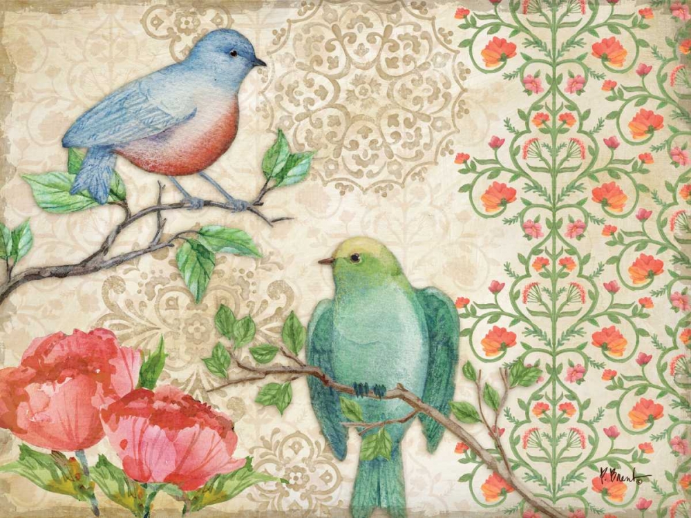 Blossoming Birds II art print by Paul Brent for $57.95 CAD