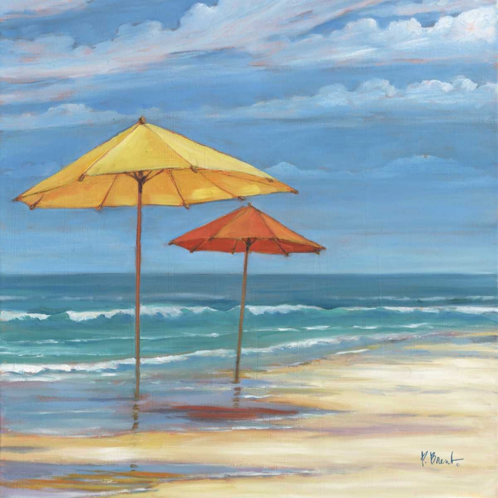 Umbrella Beachscape Sq. II art print by Paul Brent for $57.95 CAD