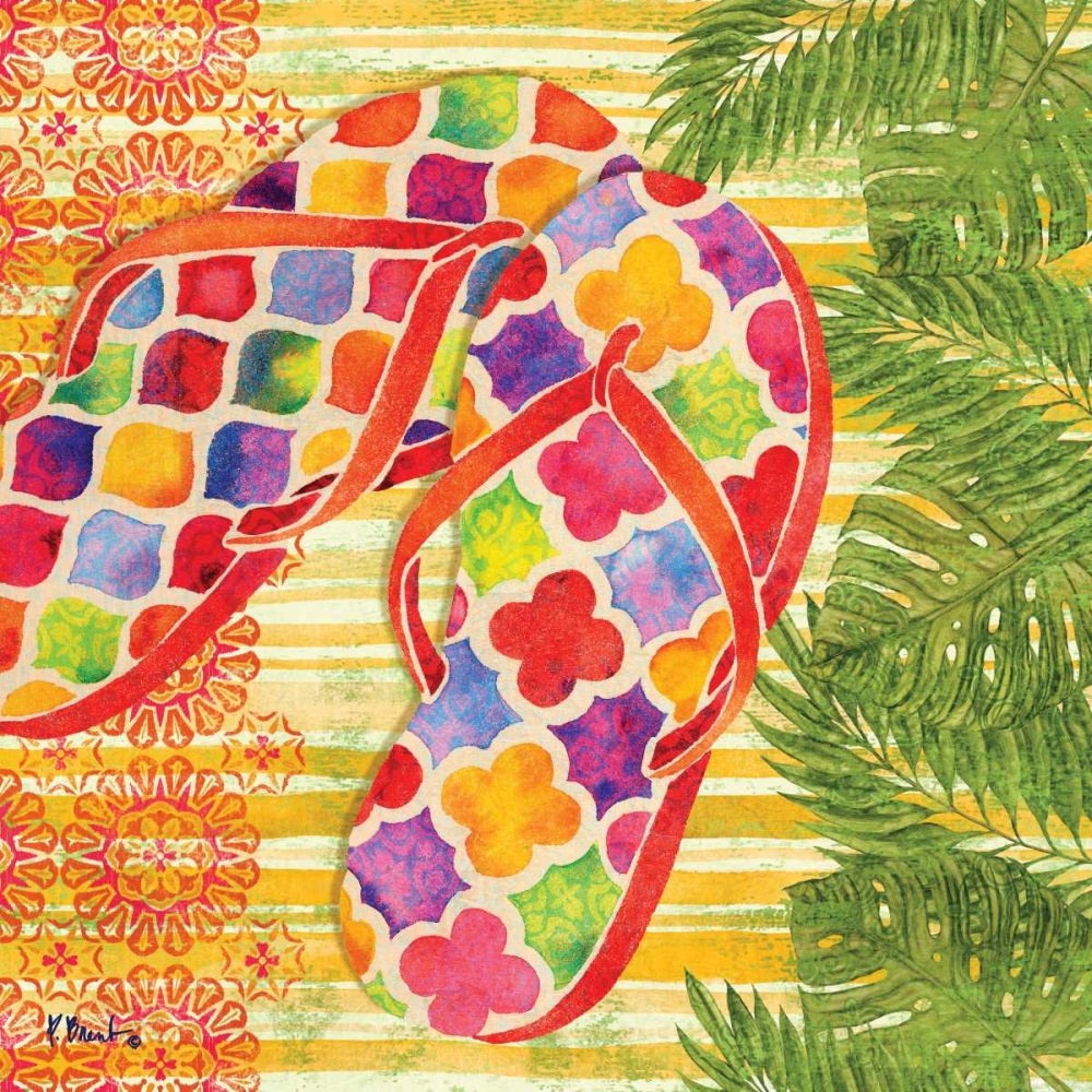 Red Sarasota Sandals I art print by Paul Brent for $57.95 CAD