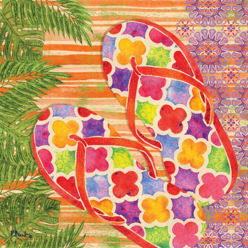 Red Sarasota Sandals II art print by Paul Brent for $57.95 CAD