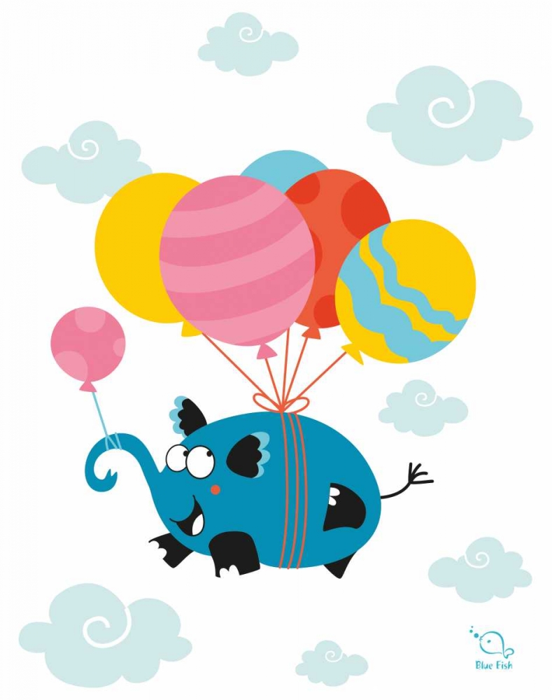 Ballooony Ellie art print by Blue Fish for $57.95 CAD