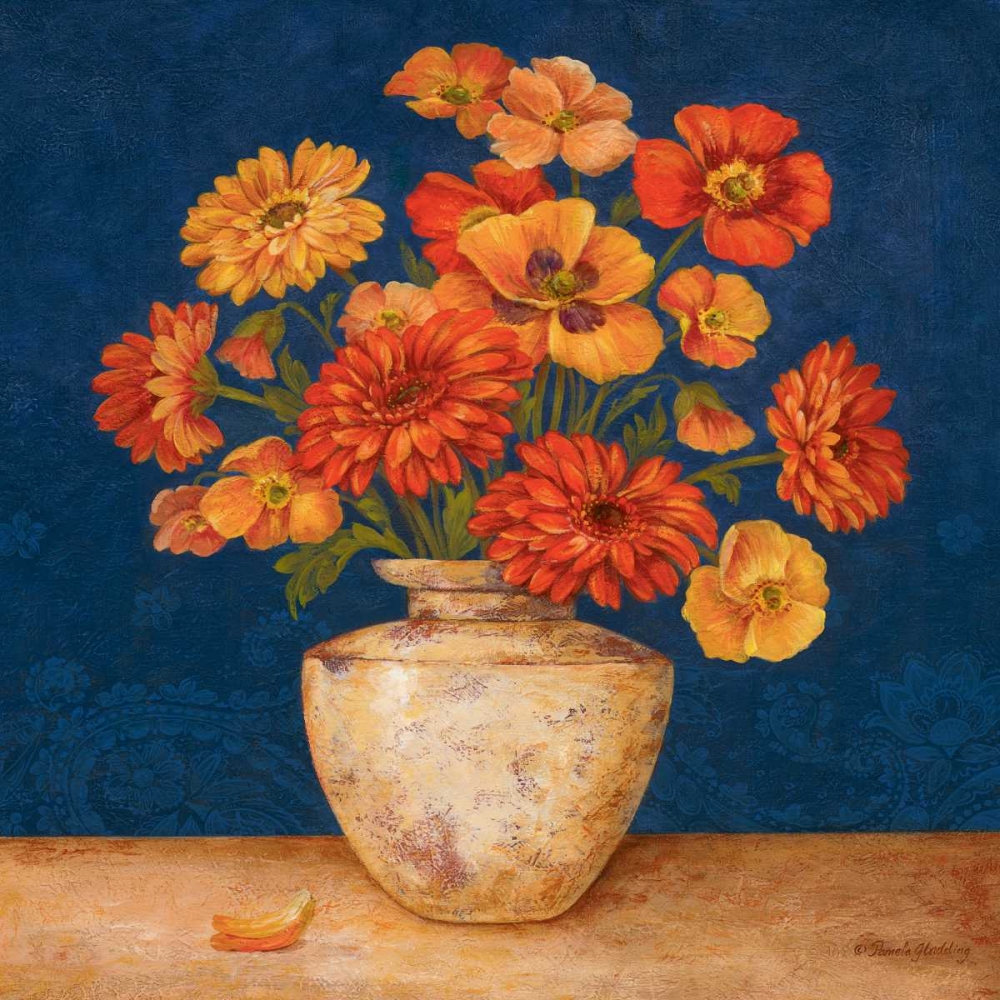 Poppies and Indigo I art print by Pamela Gladding for $57.95 CAD