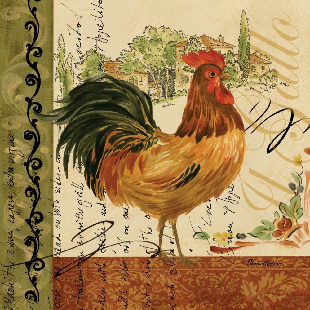 Viva Italia Roosters III art print by Pamela Gladding for $57.95 CAD