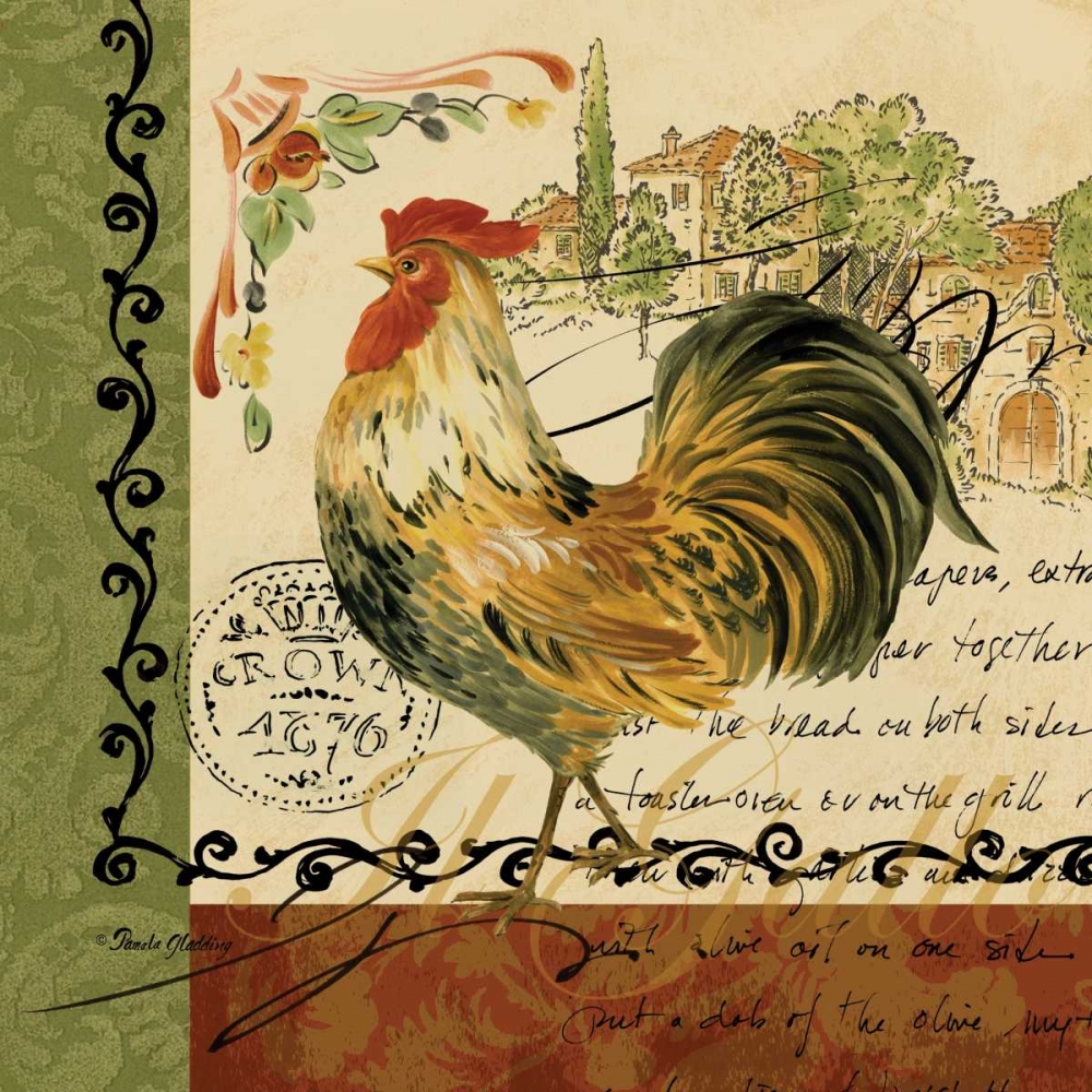 Viva Italia Roosters IV art print by Pamela Gladding for $57.95 CAD