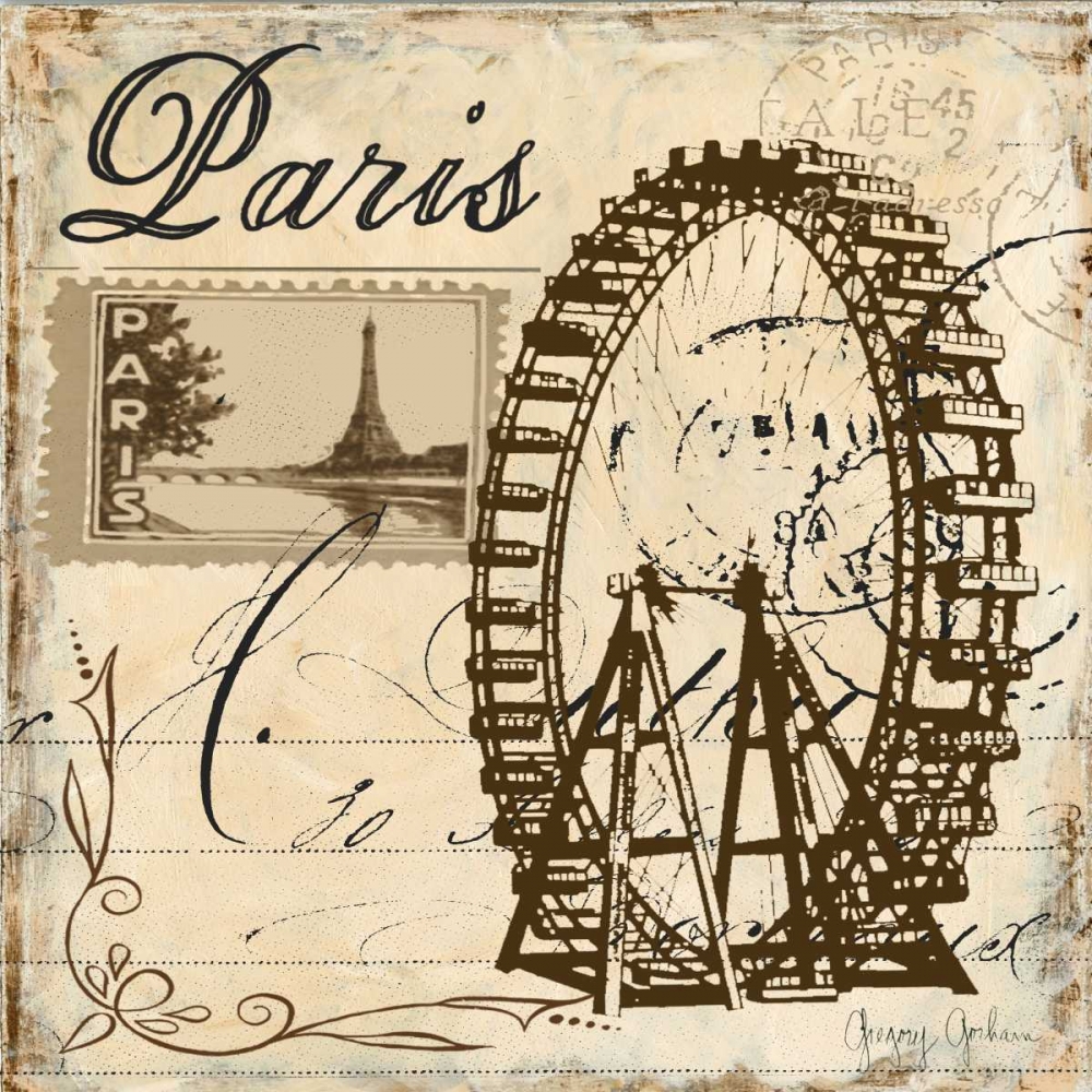 Paris Collage Sq III art print by Gregory Gorham for $57.95 CAD