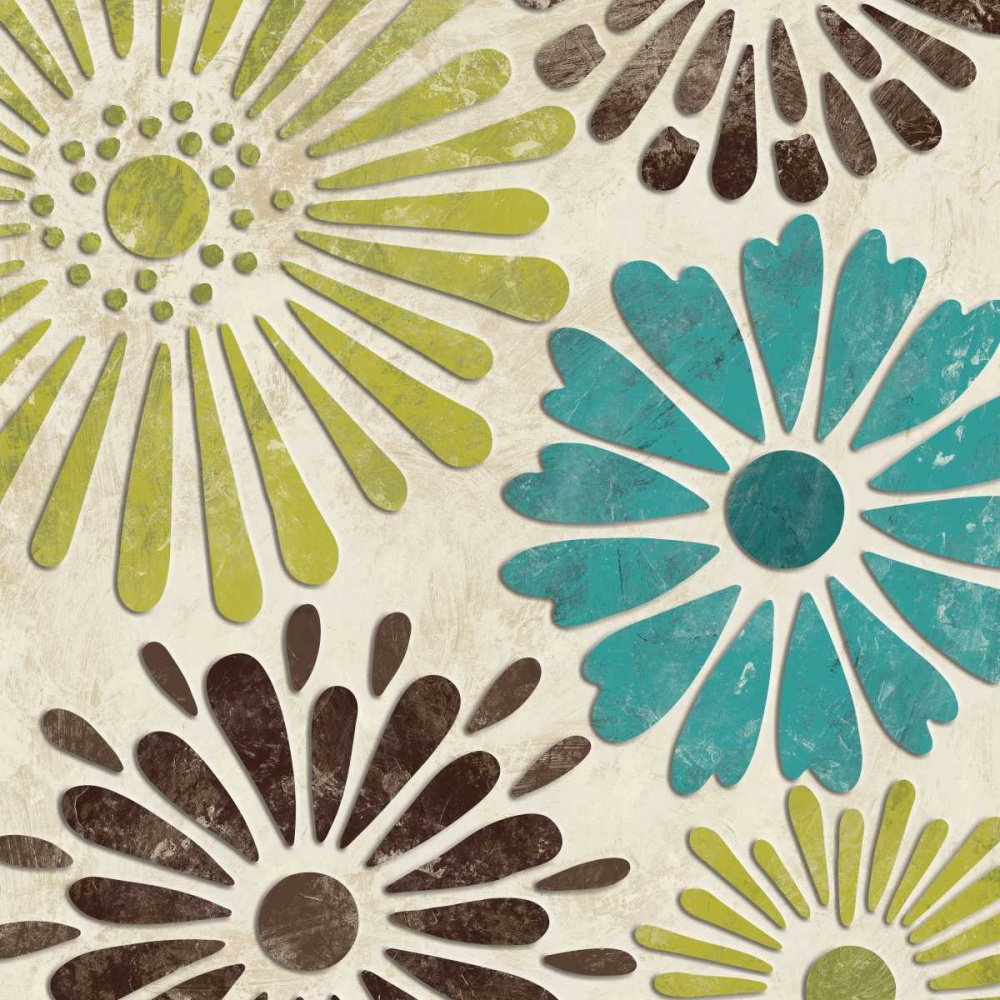 Stencil Flowers I art print by N Harbick for $57.95 CAD