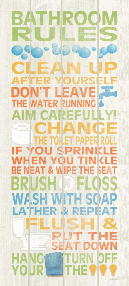 Bathroom Rules II art print by N Harbick for $57.95 CAD