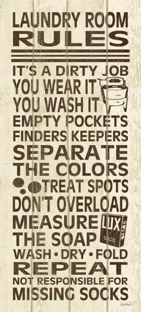 Laundry Room Rules III art print by N Harbick for $57.95 CAD