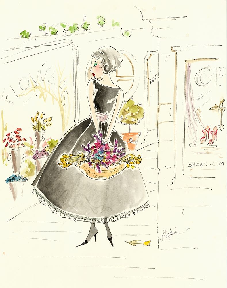 Flower Shopping art print by Steve Leal for $57.95 CAD