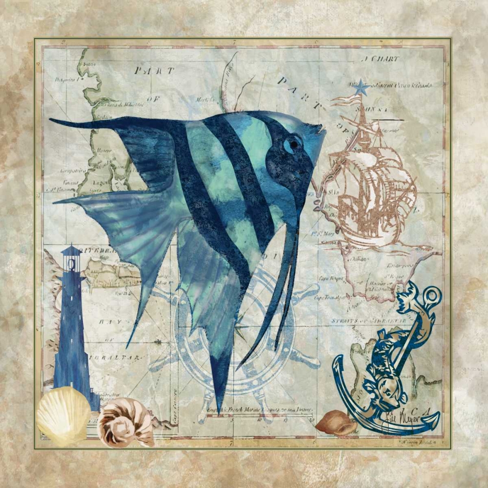 Nautical Fish I art print by Jill Meyer for $57.95 CAD