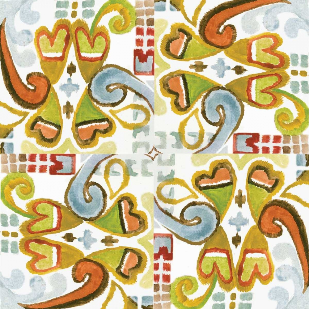 Ikat Tile I art print by Margaret Ferry for $57.95 CAD