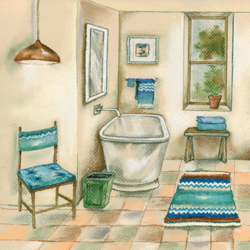 Tile Bath I art print by Margaret Ferry for $57.95 CAD