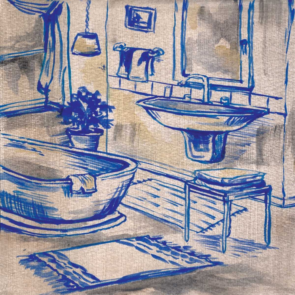 Deep Blue Bath I art print by Margaret Ferry for $57.95 CAD